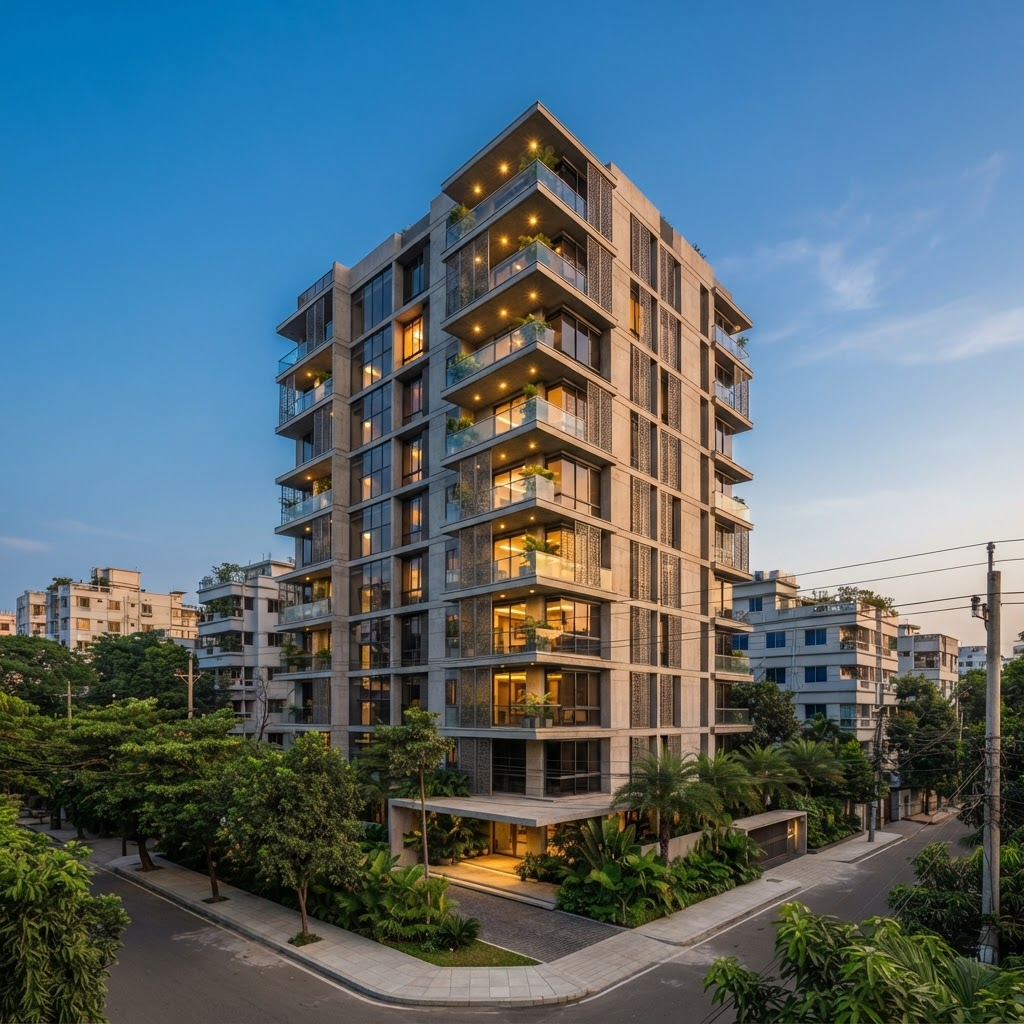 Modern residential apartment building managed with Bariwala